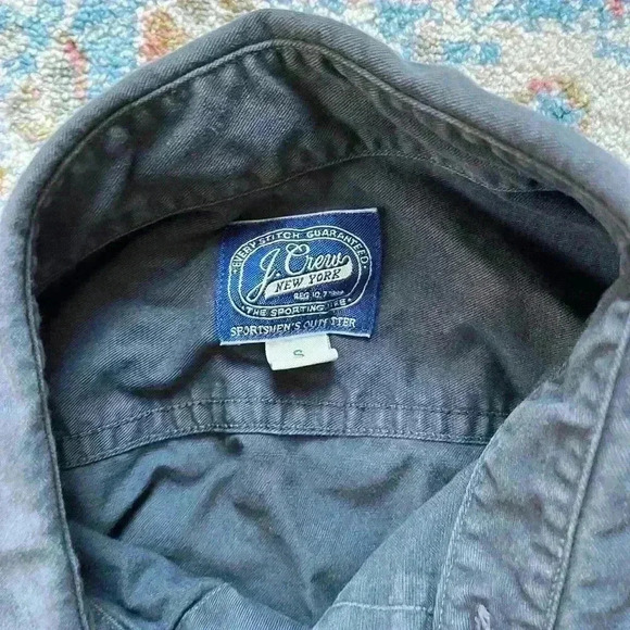 JCrew retro/vintage military grey button down camp shirt - Picture 2 of 5